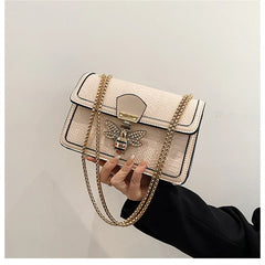 Women's Bee Decorated PU Leather Shoulder Crossbody Bag