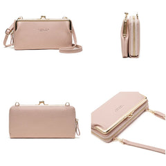Women's Soft Leather Crossbody Bag Small Cell Phone Wallet Shoulder Messenger