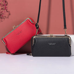 Women's Soft Leather Crossbody Bag Small Cell Phone Wallet Shoulder Messenger