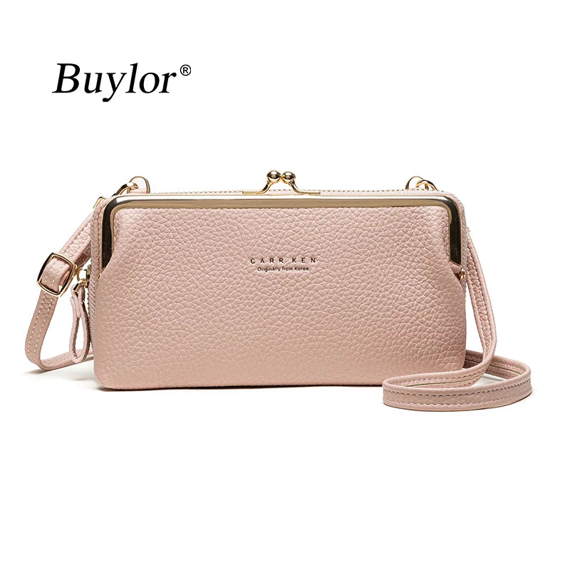 Women's Soft Leather Crossbody Bag Small Cell Phone Wallet Shoulder Messenger