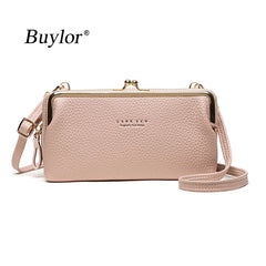 Women's Soft Leather Crossbody Bag Small Cell Phone Wallet Shoulder Messenger