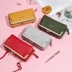 Women's Soft Leather Crossbody Bag Small Cell Phone Wallet Shoulder Messenger