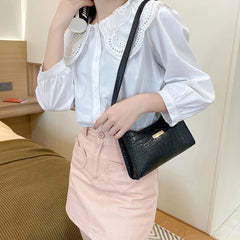 Crocodile Pattern Shoulder Bag Women's Handbag