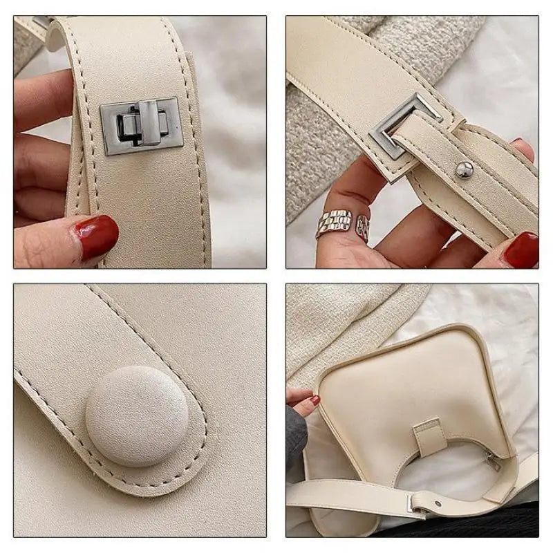 Women's PU Leather Bucket Bag Shoulder Messenger Spring Purses