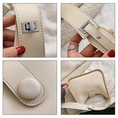 Women's PU Leather Bucket Bag Shoulder Messenger Spring Purses