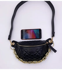 Women's Fanny Pack High Waist Bag Thick Chain Shoulder Crossbody Chest Bag