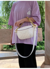 Women's Fanny Pack High Waist Bag Thick Chain Shoulder Crossbody Chest Bag