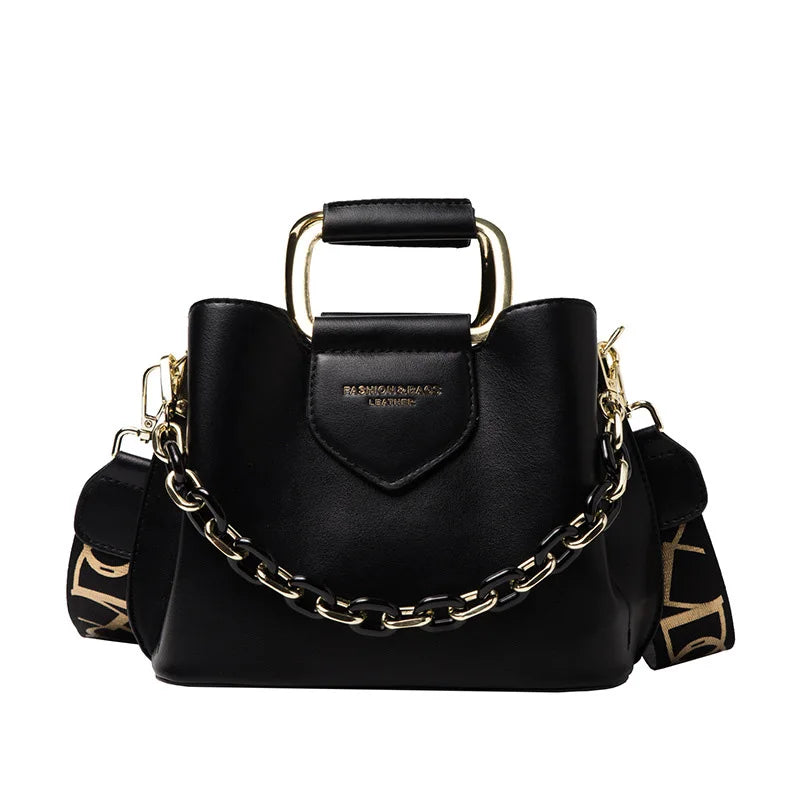 Women's PU Leather Bucket Crossbody Bag Classic Shoulder Tote Lady Travel Bag