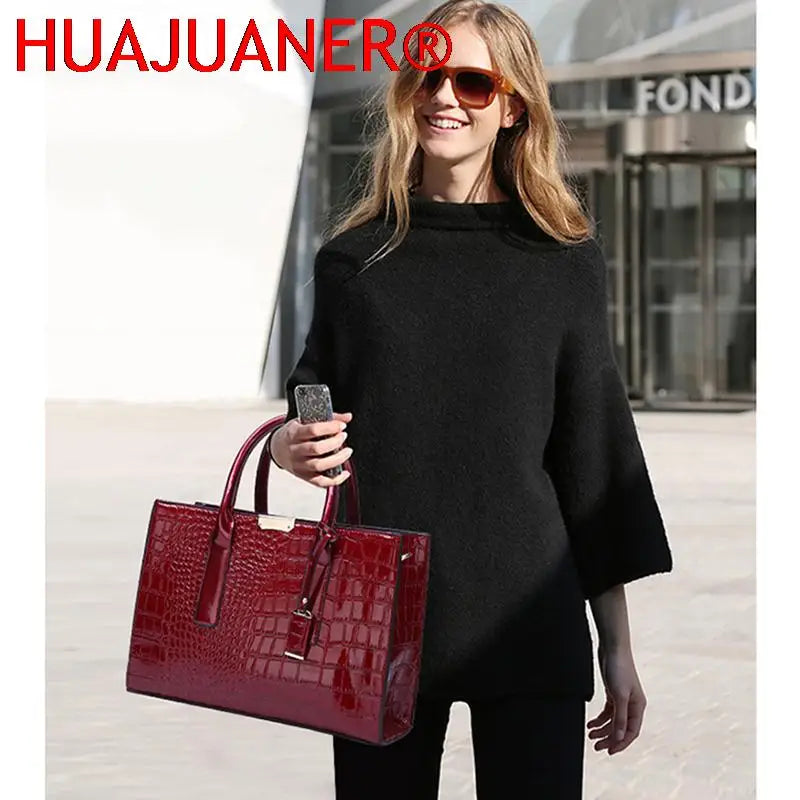 Crocodile Pattern Shoulder Crossbody Bag