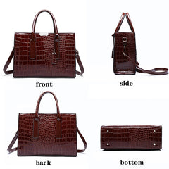 Crocodile Pattern Shoulder Bag PU Leather Crossbody Handbag
