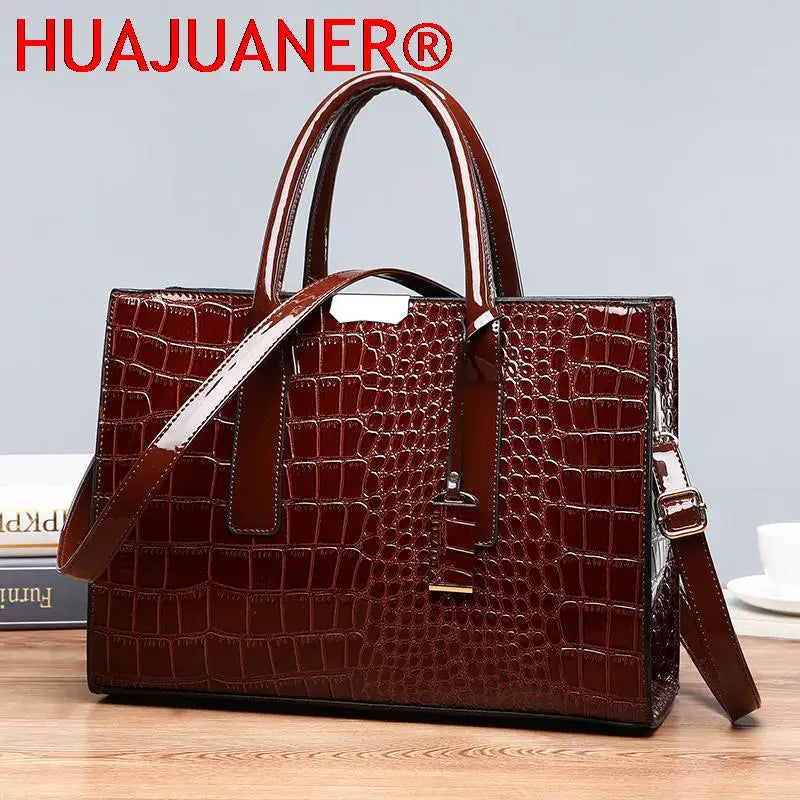 Crocodile Pattern Shoulder Crossbody Bag