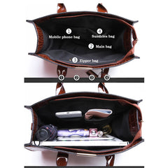 Crocodile Pattern Shoulder Bag PU Leather Crossbody Handbag