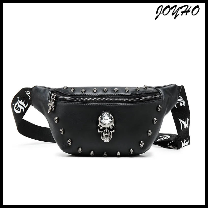 Skull Rock Waist Bag Fanny Pack Zipper Small Purse Phone Key Chest Bag