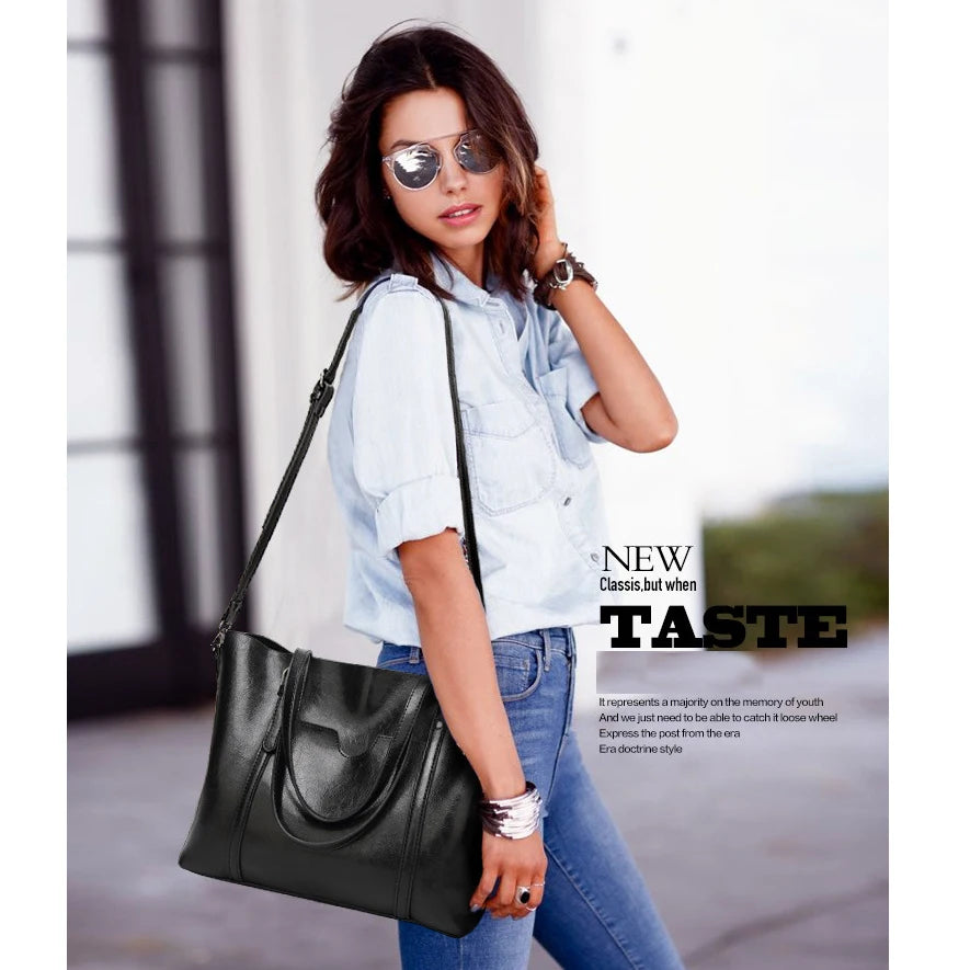 Soft Leather Messenger Bag Large Shopper Totes Shoulder Bag Sac A Main