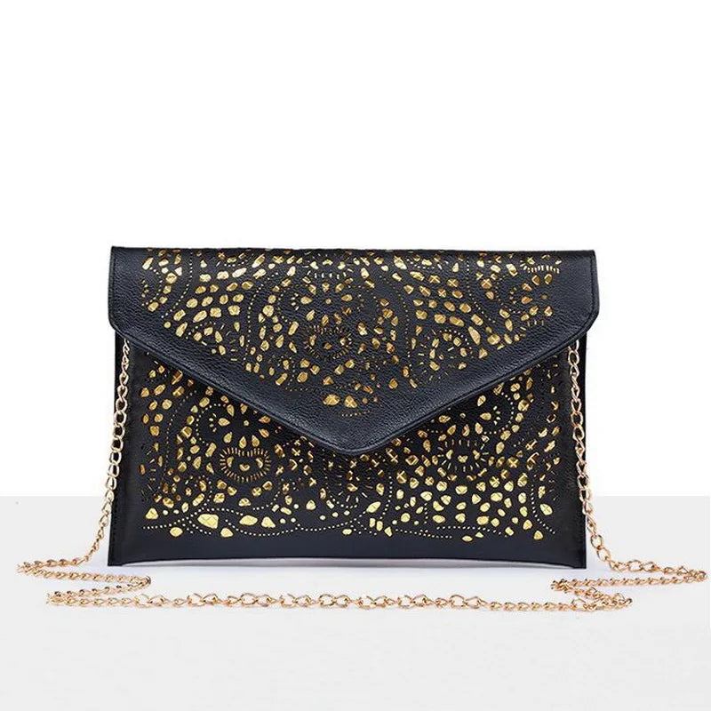 Vintage PU Leather Clutch Bag Women Shoulder Bag