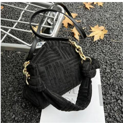 Plush Triangle Clip Handbag for Women