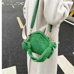 Plush Triangle Clip Handbag for Women