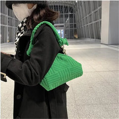 Plush Triangle Clip Handbag for Women