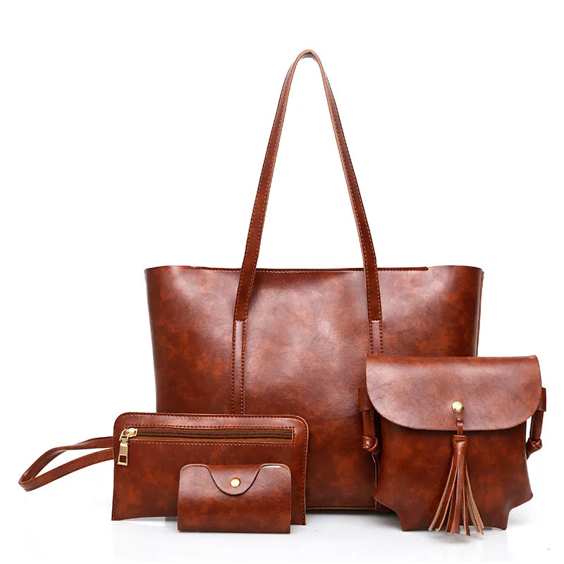 Luxy Crossbody Bags 4 pcs/set Small Leather Shoulder Bag Ladies Tote Bag