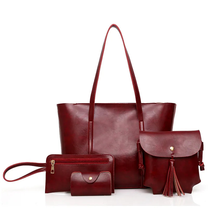 Luxy Crossbody Bags 4 pcs/set Small Leather Shoulder Bag Ladies Tote Bag