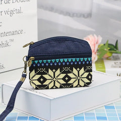 National Style Personality Women Cloth Bag Double Zipper Bag
