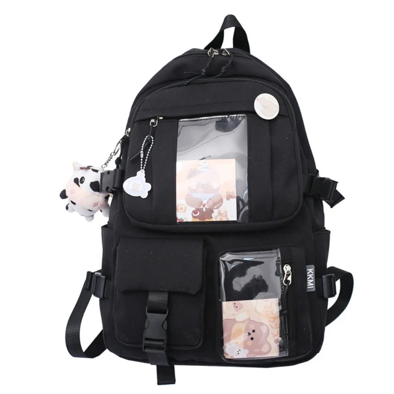 M2EA Girls Backpack Japanese School Bag with Pendant