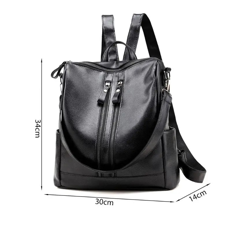 Women Anti-theft Leather Backpack Shoulder Bag