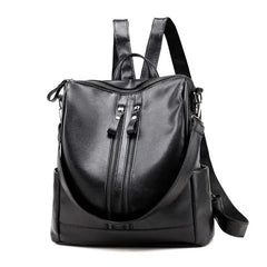 M6CC Anti-theft School Leather Backpack