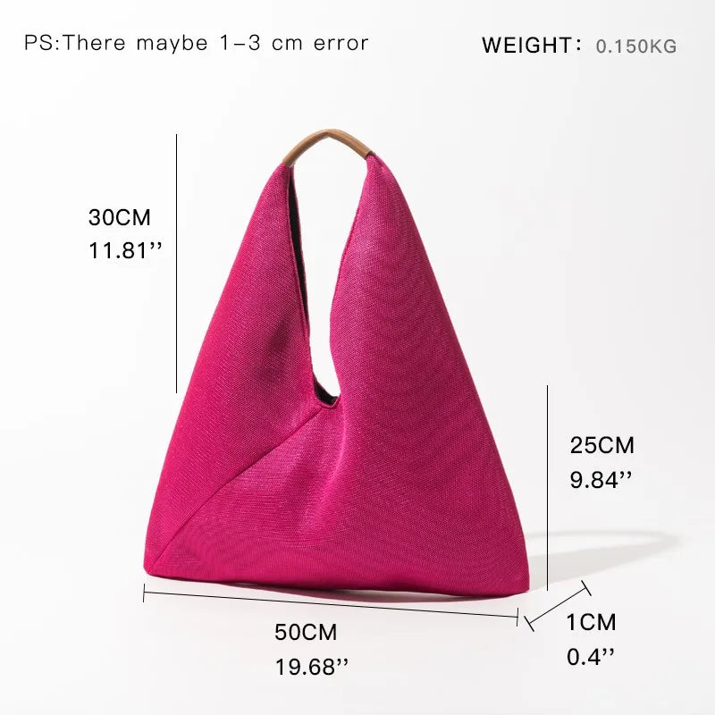 Women Triangle Net Beach Bag Lightweight Shoulder Purse