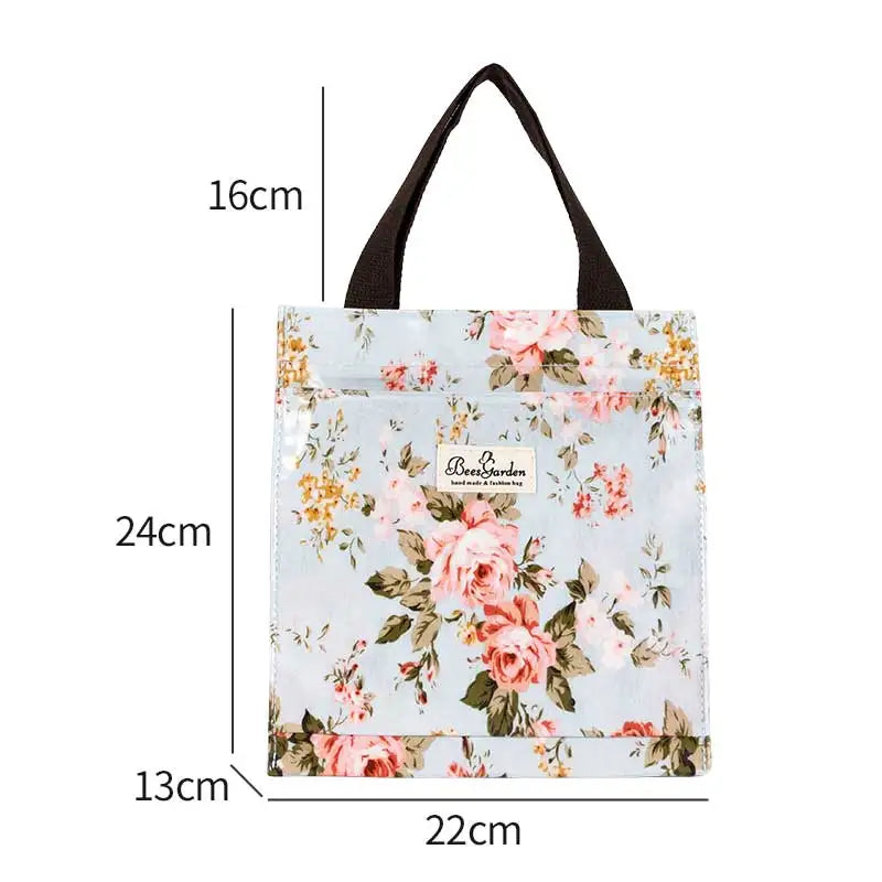 Boho Flower Print Women PVC Shopping Bag Eco Friendly Reusable Tote Handba