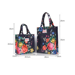 Boho Flower Print Women PVC Shopping Bag Eco Friendly Reusable Tote Handba