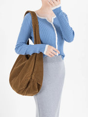 Corduroy Women Shoulder Bags Large Capacity Casual Tote Bag Female Crossbody Bag