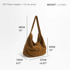 Corduroy Women Shoulder Bags Large Capacity Casual Tote Bag Female Crossbody Bag