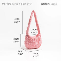 Pink Lightweight Quilting Crossbody Hobo Purse for Women