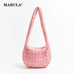 Pink Lightweight Quilting Crossbody Hobo Purse for Women