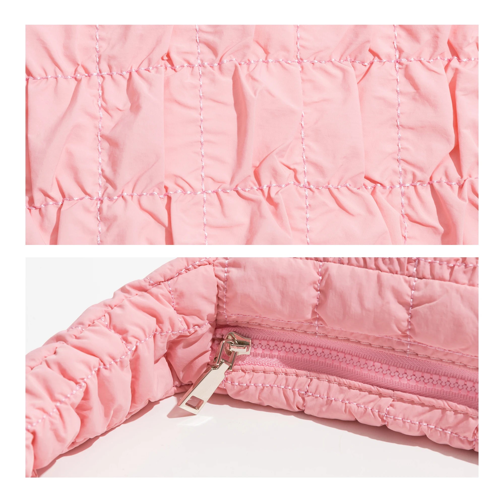 Pink Lightweight Quilting Crossbody Hobo Purse for Women