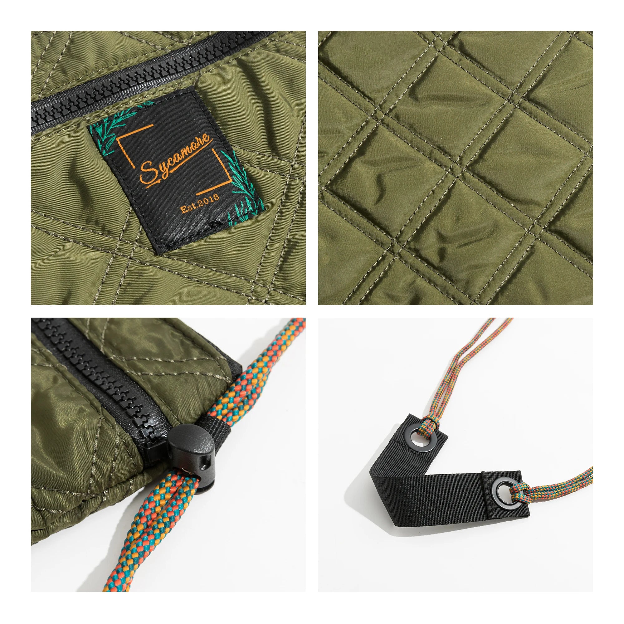 Quilted Nylon Crossbody Bag Lightweight Phone Purse Travel Sling Shoulder Pouch