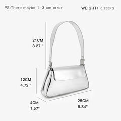 Silver Women Underarm Shoulder Bags Phone Purses Small Tote Bag
