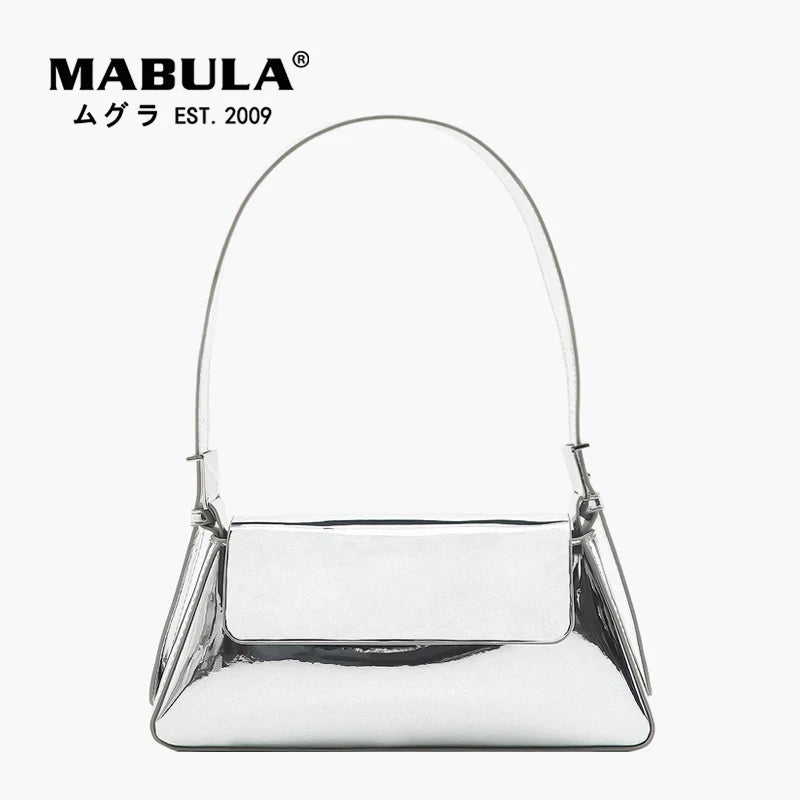 Silver Women Underarm Shoulder Bags Phone Purses Small Tote Bag