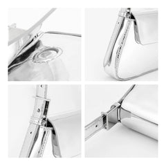 Silver Women Underarm Shoulder Bags Phone Purses Small Tote Bag