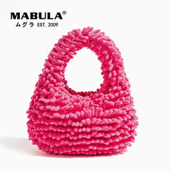 Soft Cotton Women Small Tote Bag Tassel Handbags Lightweight Purses