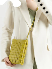 Soft Leather Handwoven Women Crossbody Bag Stylish Small Shoulder Bag