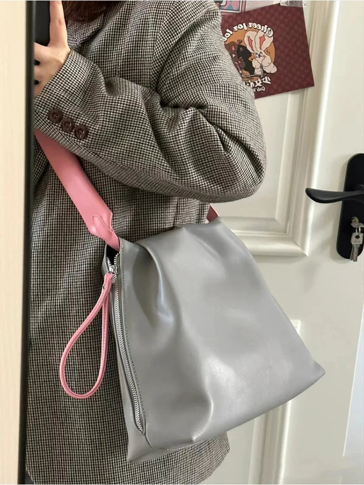 Soft Leather Square Women Shoulder Bags Tote Handbags Female Large Bag