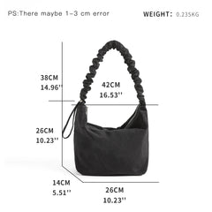 Casual Hobo Crossbody Bag Women Ruched Shoulder Handbag