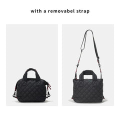 Women Winter Quilted Pillow Tote Handbag Female Mini