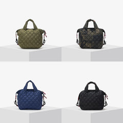 Women Winter Quilted Pillow Tote Handbag Female Mini