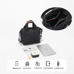Women Winter Quilted Pillow Tote Handbag Female Mini