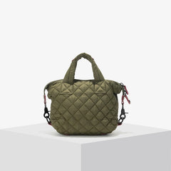 Women Winter Quilted Pillow Tote Handbag Female Mini