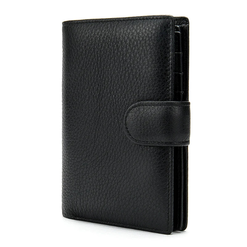 MAHEU High Leather Slim Wallet For Man Soft Cowskin Short Pocket Purse