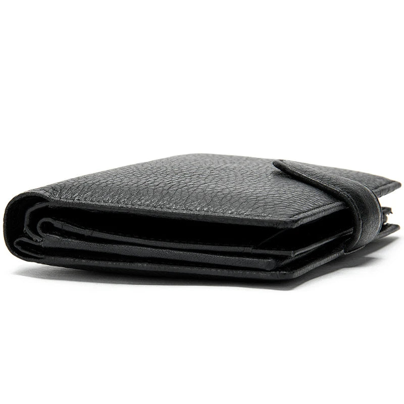 MAHEU High Leather Slim Wallet For Man Soft Cowskin Short Pocket Purse
